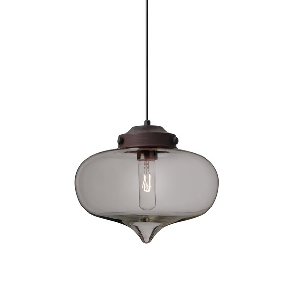Besa Lighting Mira Cord Pendant, Smoke, Bronze Finish, 1x60W Incandescent 1JT-MIRASM-BR - main